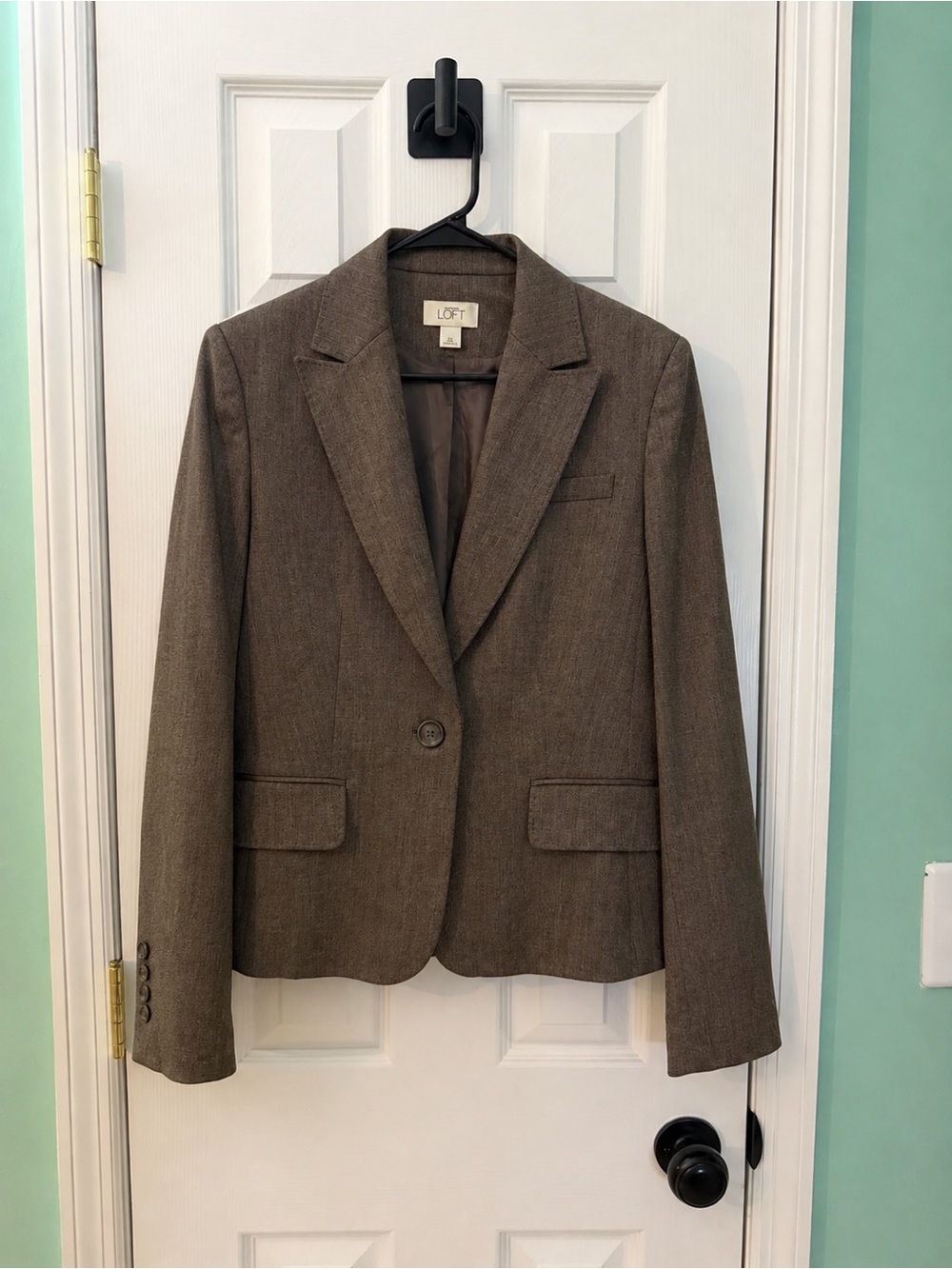 LOFT Brown Tailored Women's Blazer with Notch Lapel